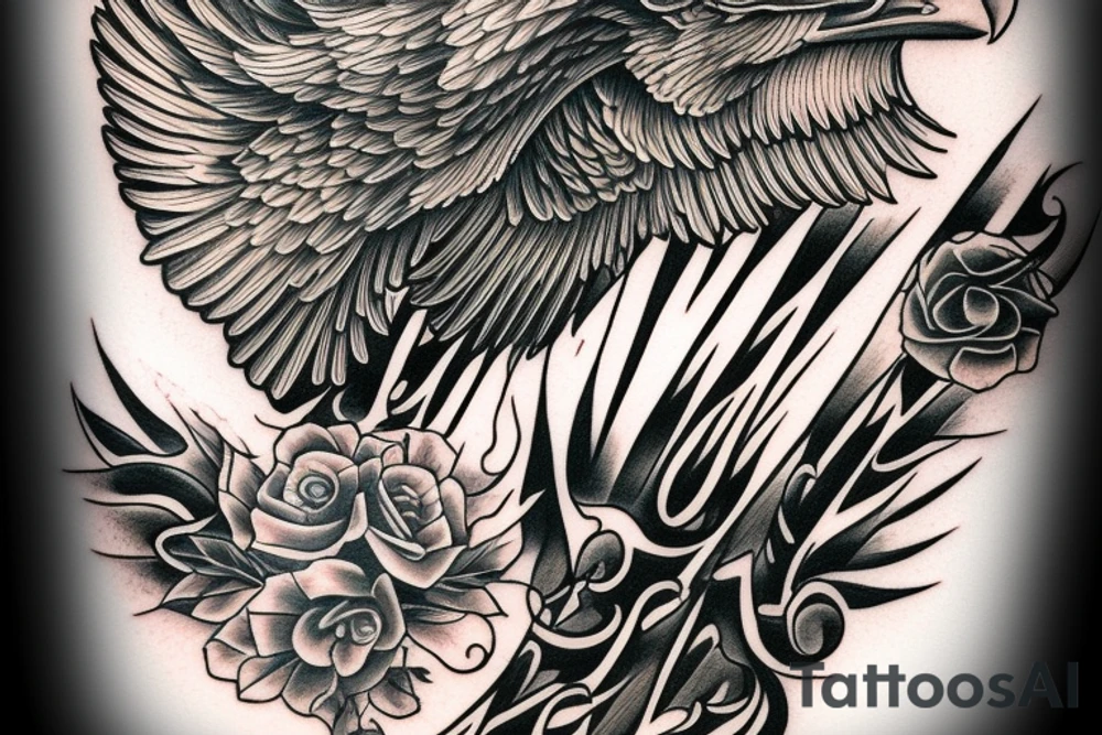 Srar of honorable eagle tattoo idea