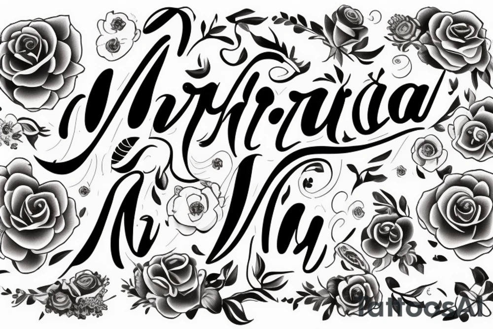 word "Maria" in tender font tattoo idea