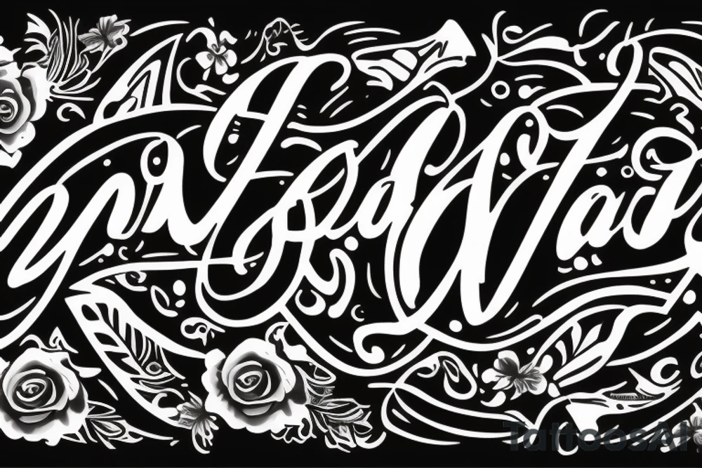 word "Maria" in tender font tattoo idea