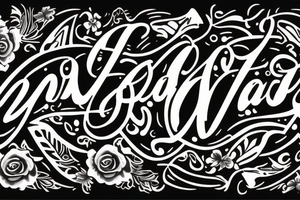 word "Maria" in tender font tattoo idea