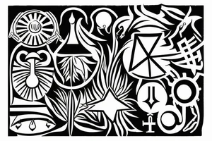 Light and sunshine or symbols of water or symbols of Freedom tattoo idea