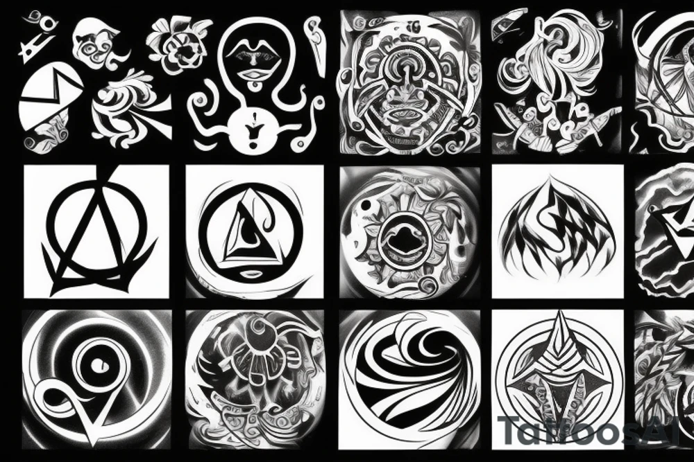Light and sunshine or symbols of water or symbols of Freedom tattoo idea