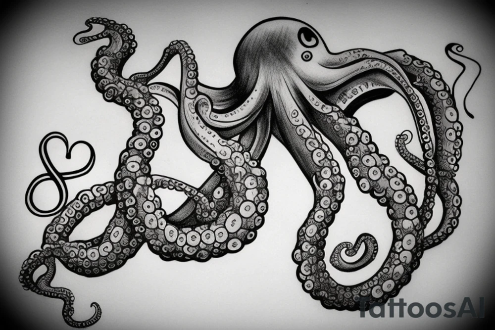 Octopus leg showing infinity sign tattoo idea