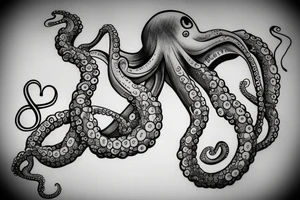 Octopus leg showing infinity sign tattoo idea