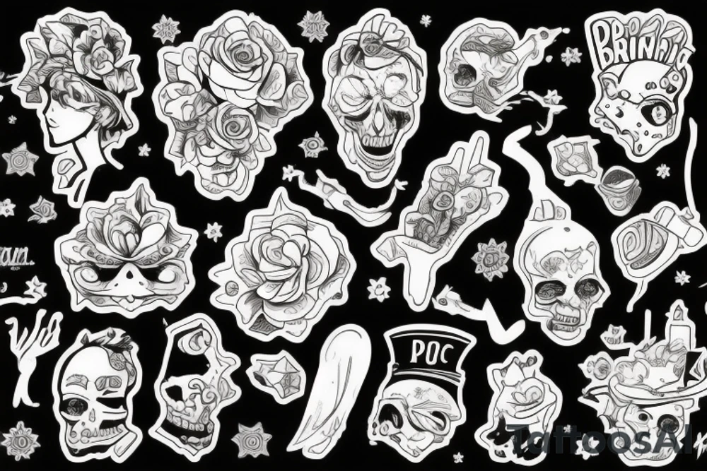 Папильон пьет вино tattoo idea