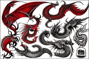 The red dragon wraps around the whole arm tattoo idea