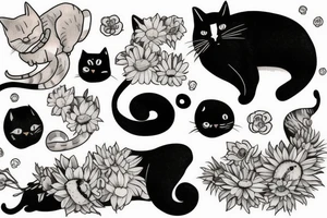 sleeping cat tattoo idea