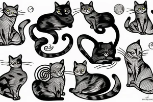 sleeping cat tattoo idea