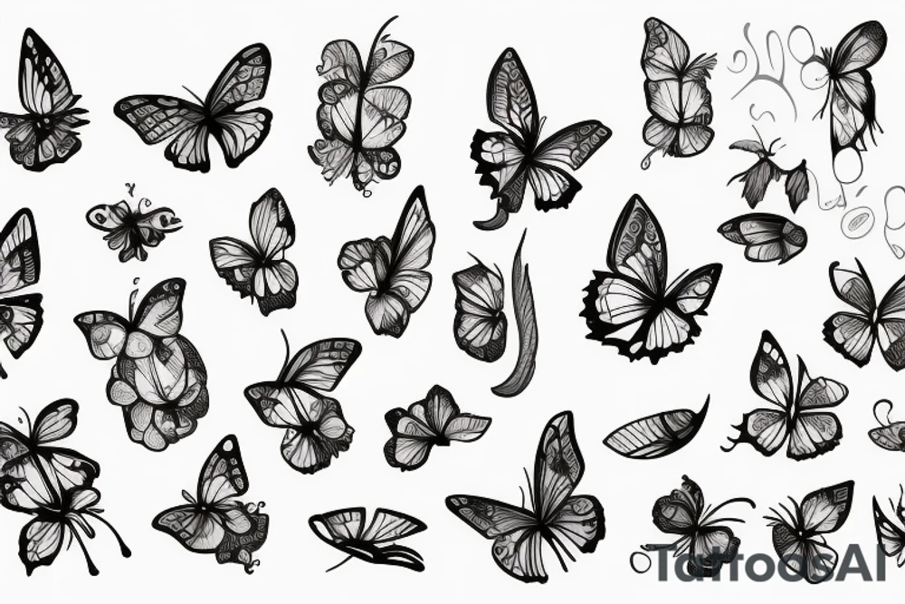 Papillon drink vine tattoo idea