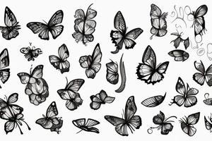 Papillon drink vine tattoo idea