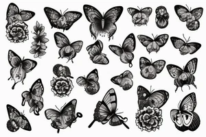 Papillon drink vine tattoo idea