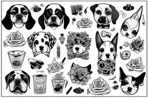 Dog drink béer tattoo idea