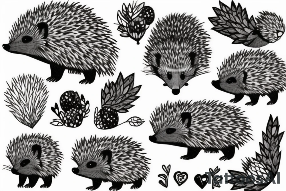 girl whit Hedgehog tattoo idea