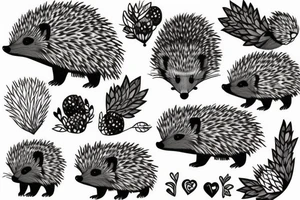 girl whit Hedgehog tattoo idea
