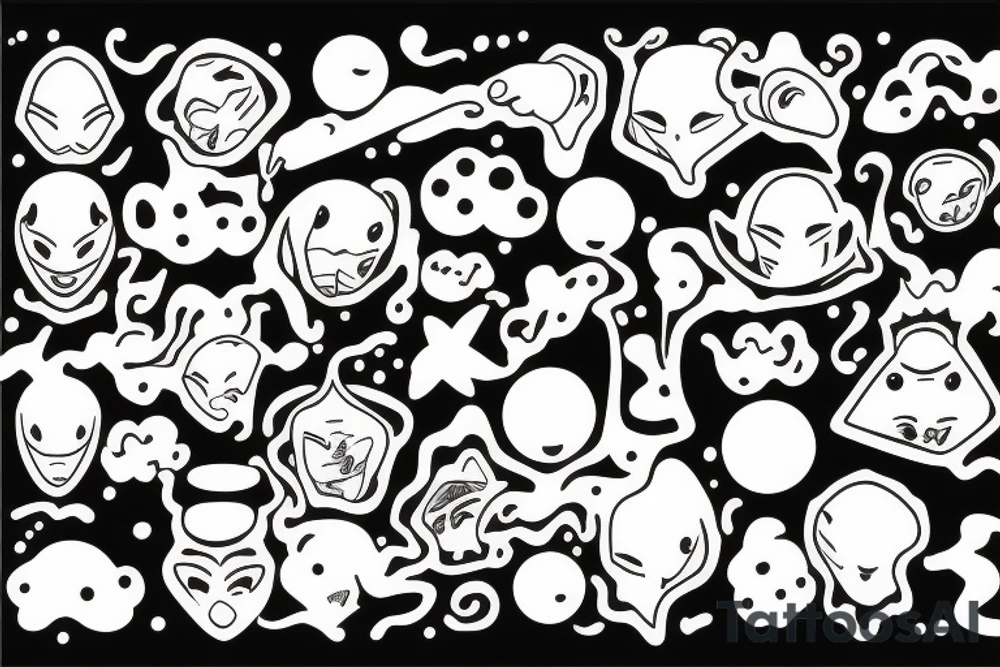 melancholy abstract japanese tattoo idea