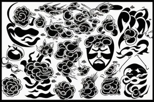 melancholy abstract japanese tattoo idea