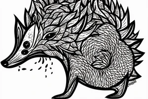 girl whit Hedgehog tattoo idea