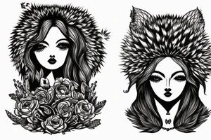 girl whit Hedgehog tattoo idea