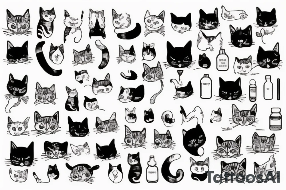 Cat , girl , pharmacist tattoo idea