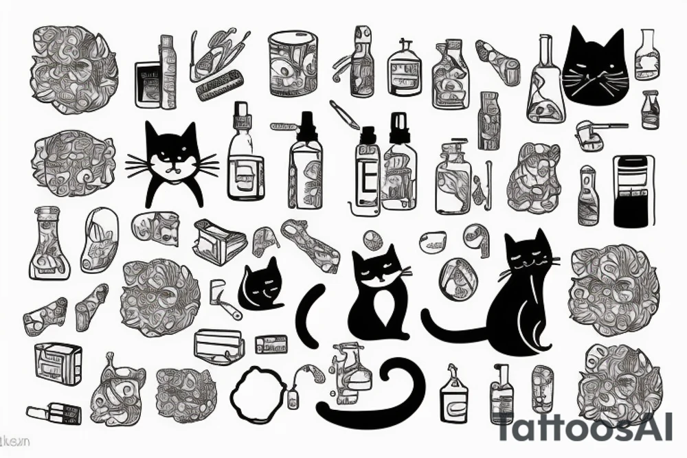 Cat , girl , pharmacist tattoo idea