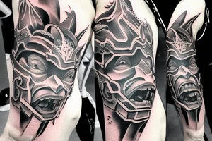 Yim Yang gladiator devil angel rhinoceros freedom tattoo idea