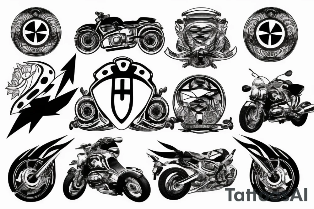 black gang bmw car tattoo idea