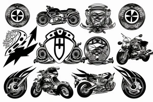 black gang bmw car tattoo idea
