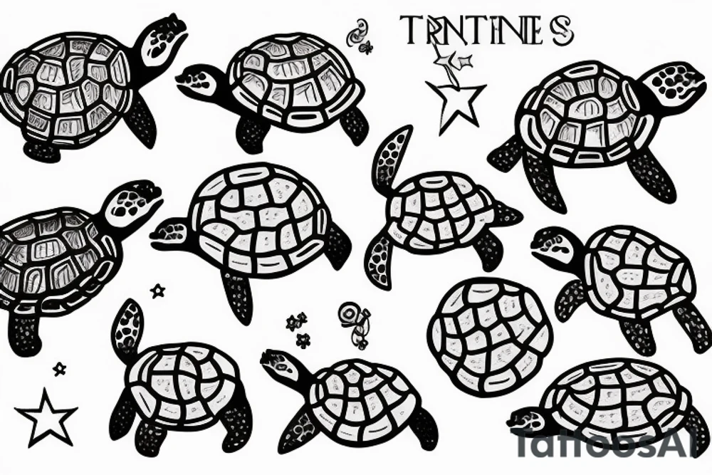 candles in turtles tattoo idea