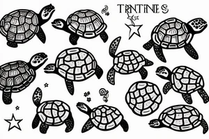 candles in turtles tattoo idea