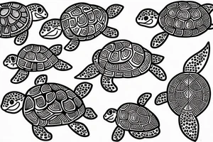 candles in turtles tattoo idea
