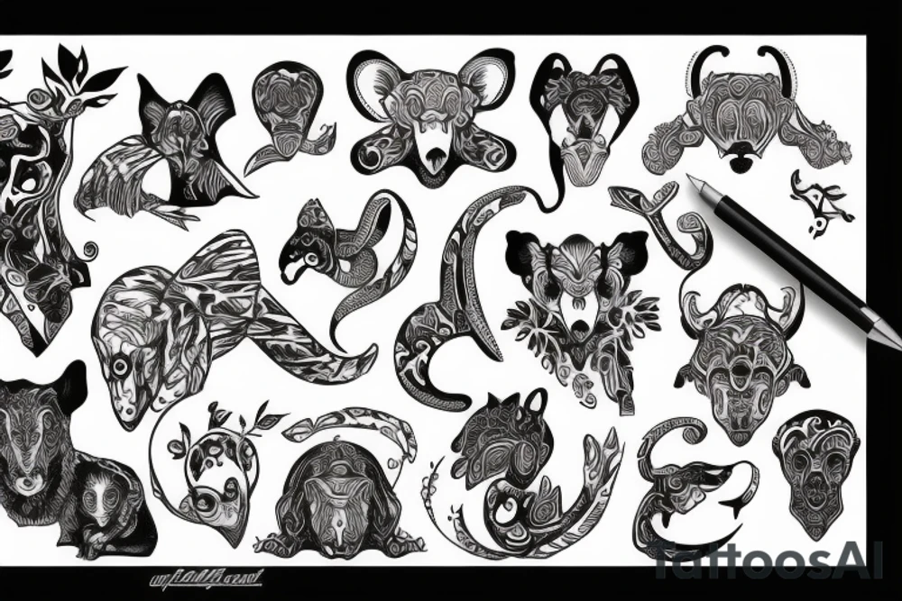 Black zoo tattoo idea