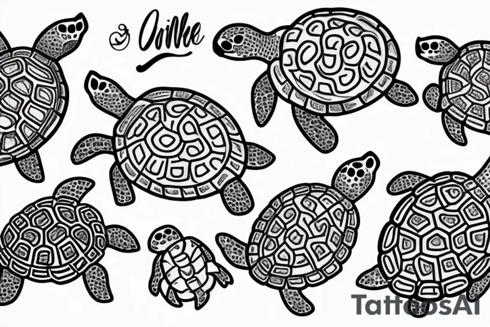 candles and turtles tattoo idea