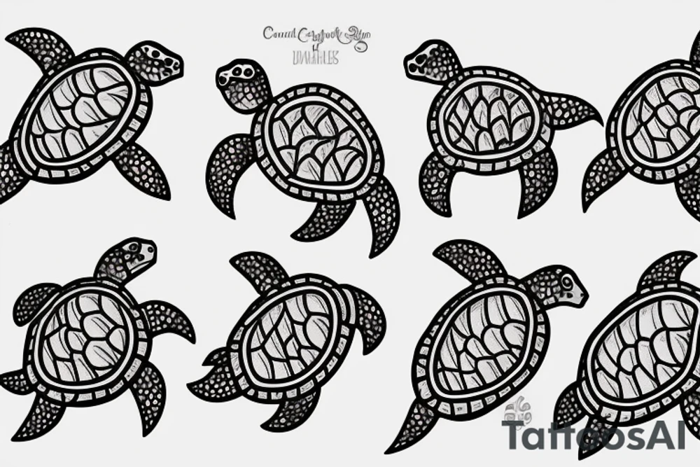 candles and turtles tattoo idea