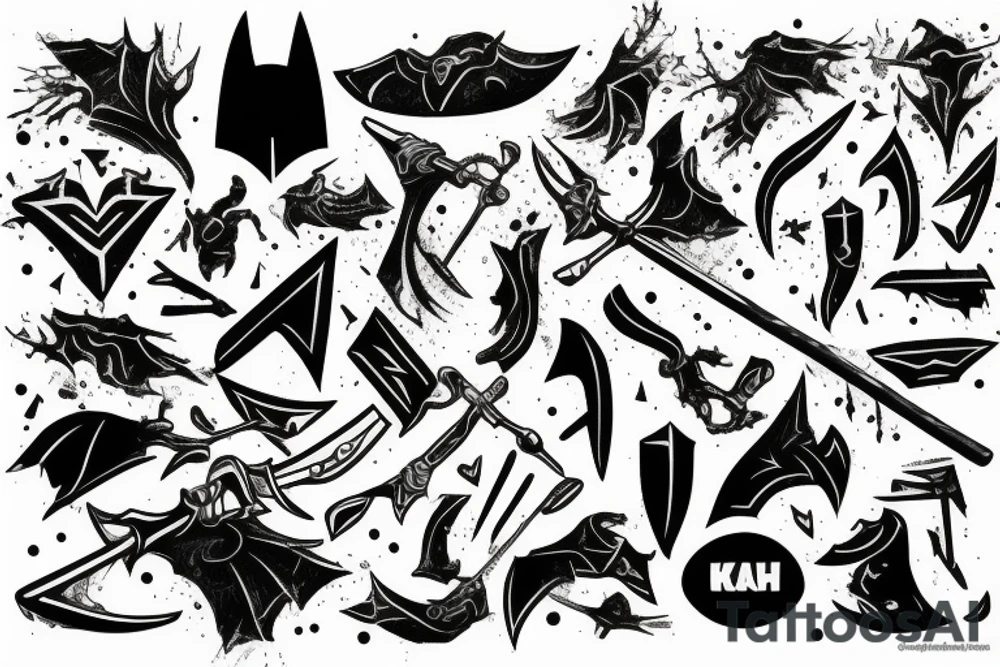 Dark  knight with great axe tattoo idea