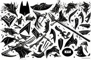 Dark  knight with great axe tattoo idea