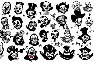 sad clown tattoo idea