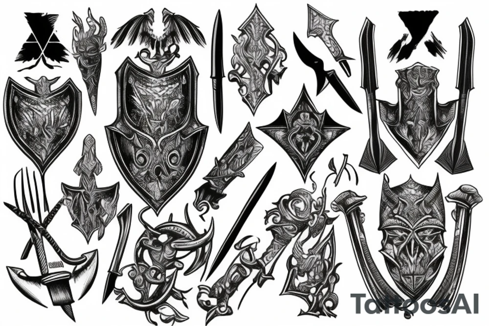 Knight with greataxe tattoo idea