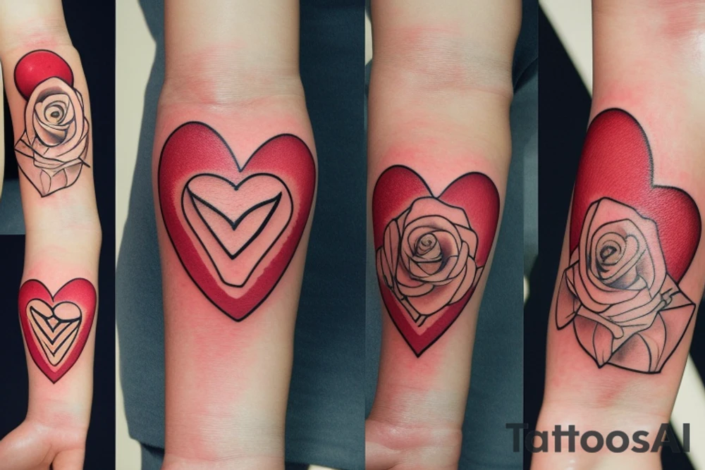 Hearts stars flowers tattoo idea