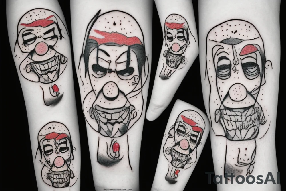 sad clown tattoo idea