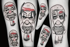 sad clown tattoo idea