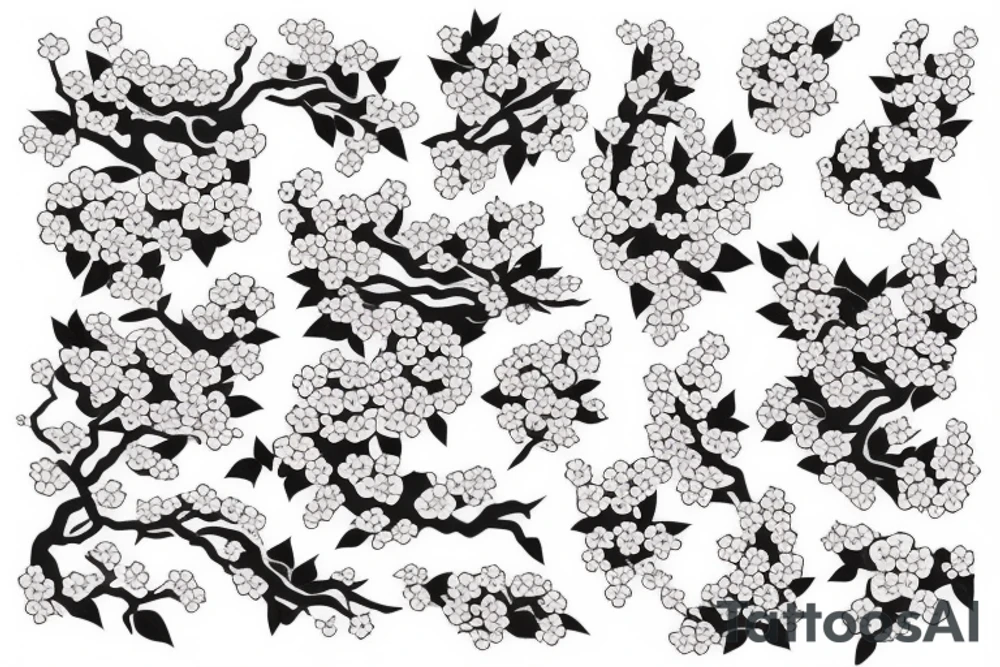 japanes classic chest tattoo cherry blossom sky wind tattoo idea