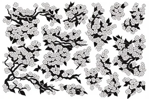 japanes classic chest tattoo cherry blossom sky wind tattoo idea