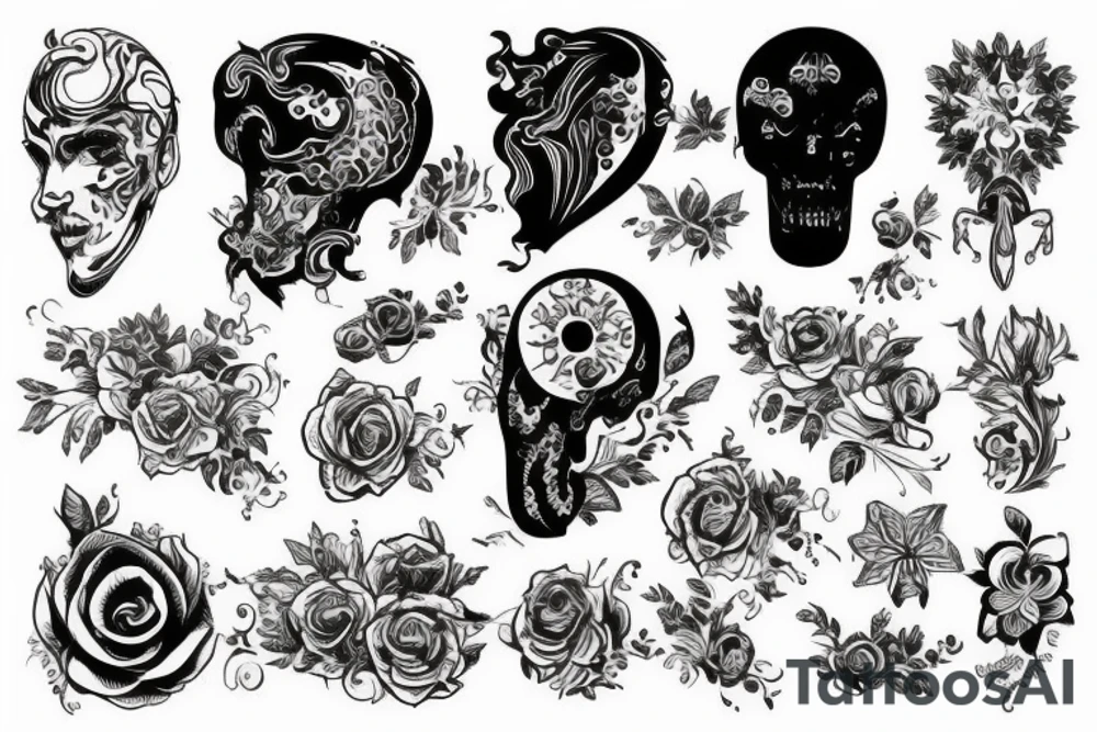 Цветок азалии, андерграунд tattoo idea