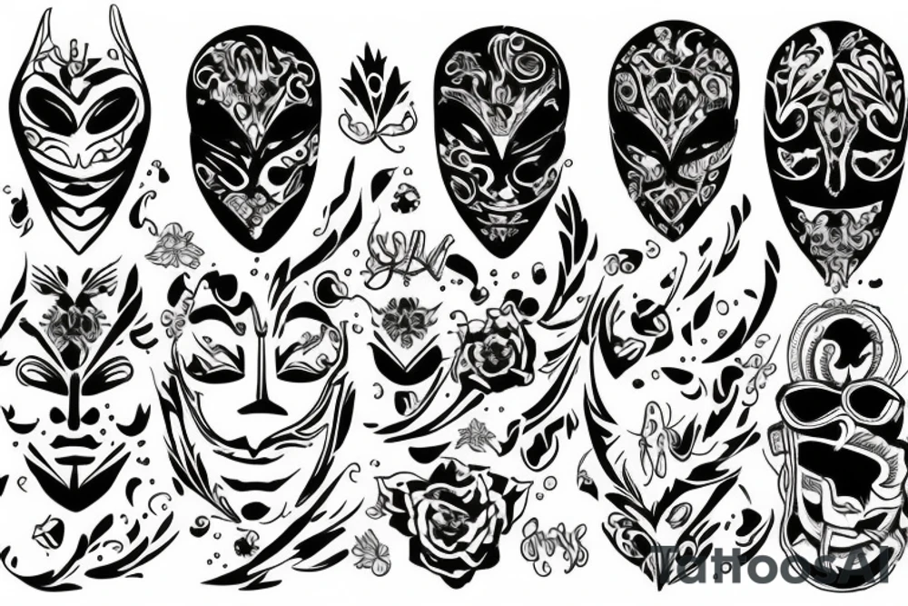 Mask
 gold tattoo idea