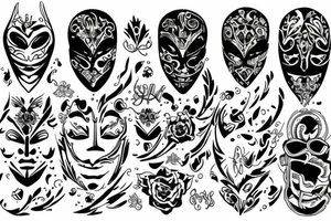 Mask
 gold tattoo idea