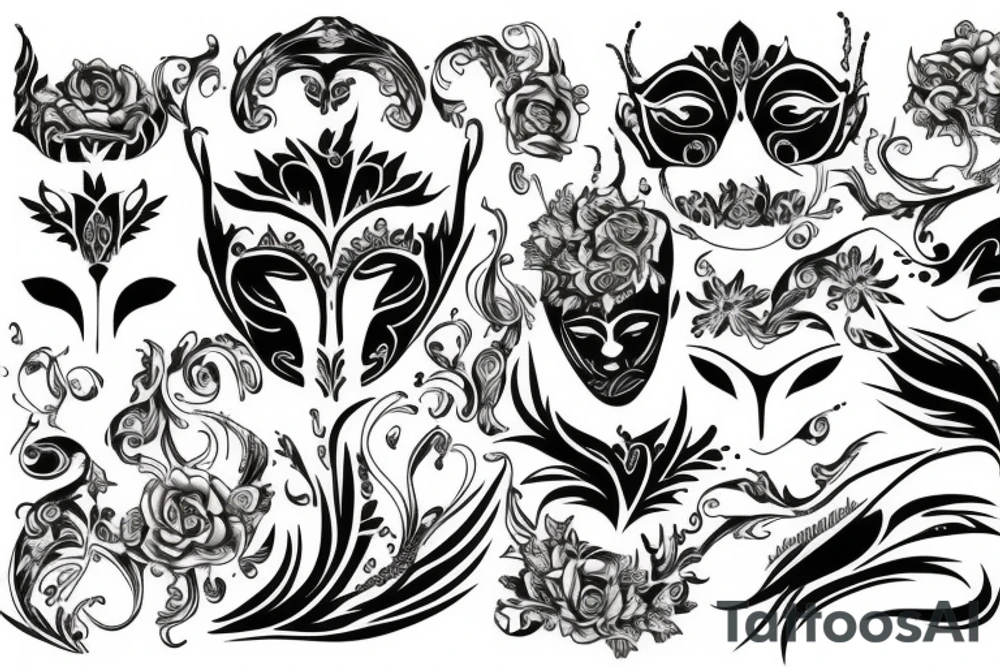 Mask
 gold tattoo idea