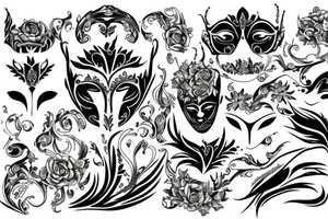 Mask
 gold tattoo idea