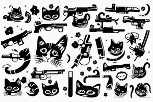 Cat with gun tattoo idea