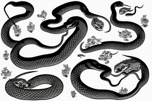 Chinese snake and house tattoo idea
