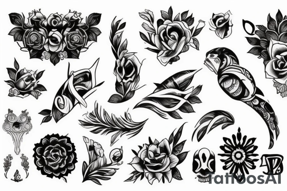 Цветок азалия, андерграунд tattoo idea